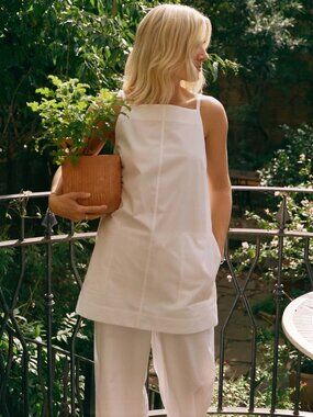 NEW With Nothing Underneath Andros Dress in Fine Poplin in White